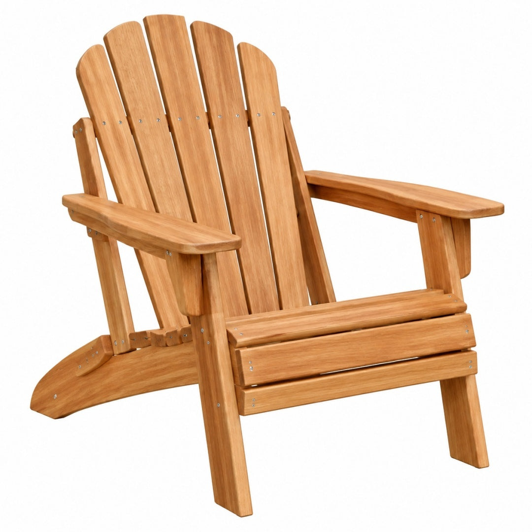 Fotel ogrodowy Adirondack 98 x 78 x 92 cm z drewna naturalny z podłokietnikami